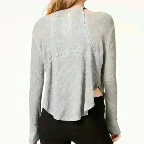 Free People Heather Gray Long Sleeve Tee - Picture 2 of 5
